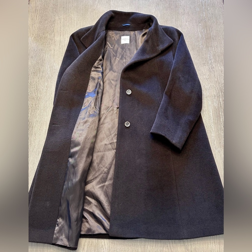 Cinzia Rocca Due Wool Angora Coat Brown Italian Designer A-Line Coat Size 12 - Picture 6 of 11